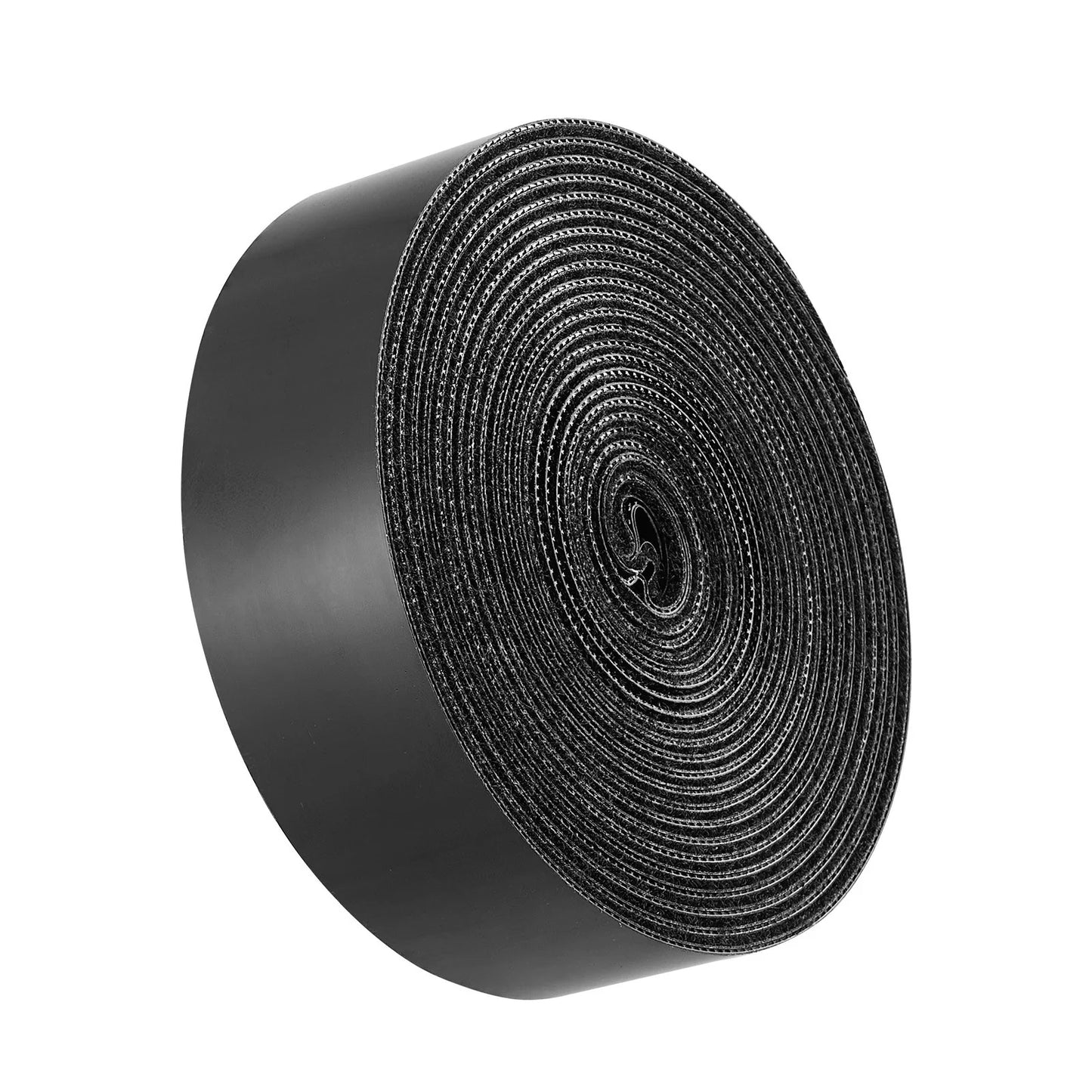 16 Ft X 1.5 in Hook and Loop Tape Nylon Self Adhesive Strips Roll Black